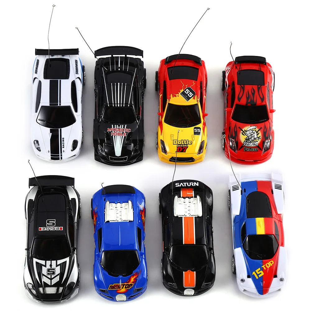 Multicolor Coke Can Mini Speed Sport Car RC Radio Remote Control Vehicle Micro Racing Car Toy Gift For Child-random indoor racer