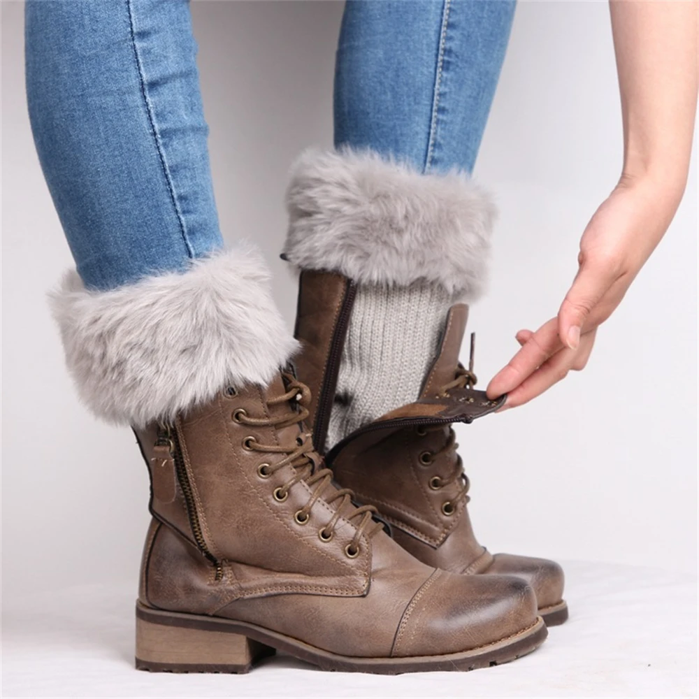 

Women's Wool Boot Cover in Tube Heat Preservation and Foot Warming Leg Christmas Fur Foot Cover Short Cover Clothing Decoration