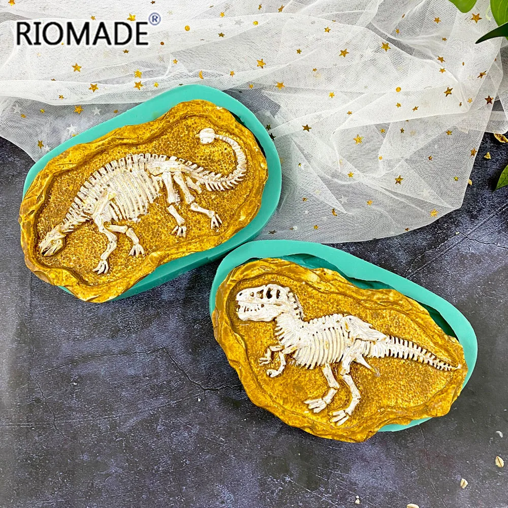 Big Size Tyrannosaurus Ankylosaurus Skeleton Model Dinosaur Specimen Silicone Mold For Biscuit Dessert Chocolate Cake Tools