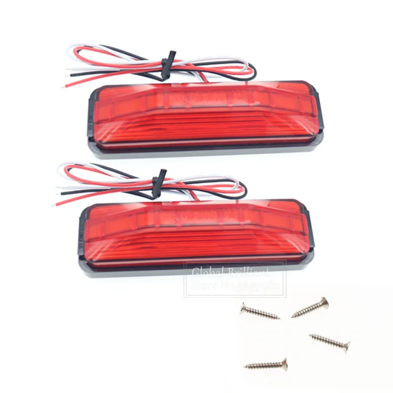 12V 24V 18 ​LED 2Pcs Car Bus Truck Trailer Lorry Side Marker Indicator Light Side Lamp 3 Color Trailer Rear Tail Stop Turn Light