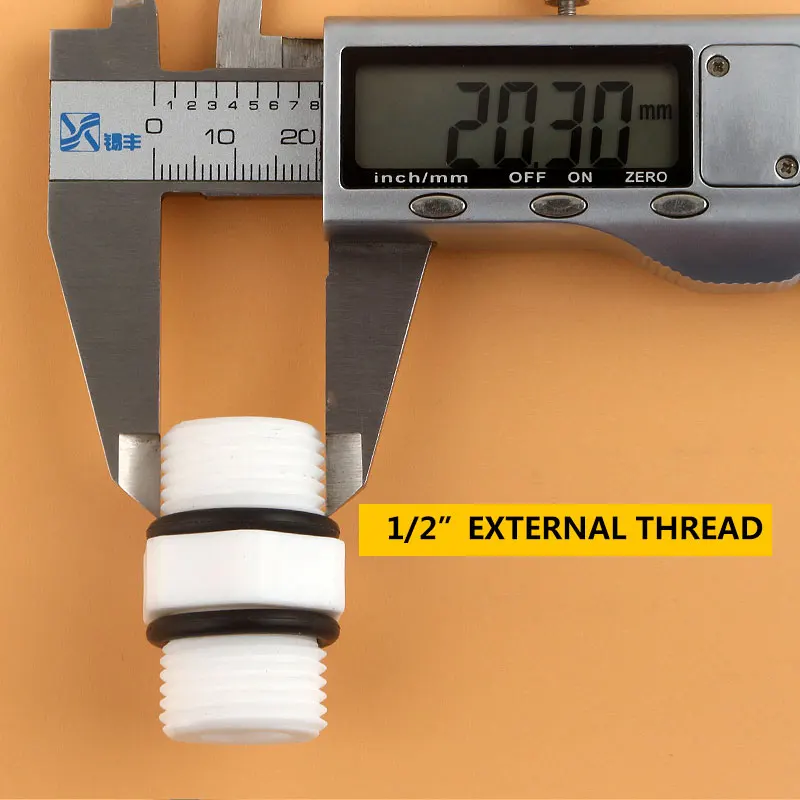 1/2 ''ذكر إلى 1/2" الخارجي الموضوع مع المطاط حلقة وصلة أنابيب البلاستيك المشترك 20 مللي متر موصل مستقيم حوض السمك RO تصفية المياه