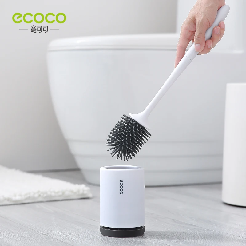 Ecoco silicone cabeça escova de vaso sanitário de drenagem rápida ferramenta limpa wall-mount ou floor-standing escova de limpeza acessórios do