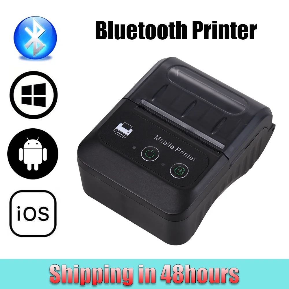 2 Inch Thermal Printer ESC/POS Command 80mm/s High Printing Speed Compatible Android iOS Wireless Mini Printer