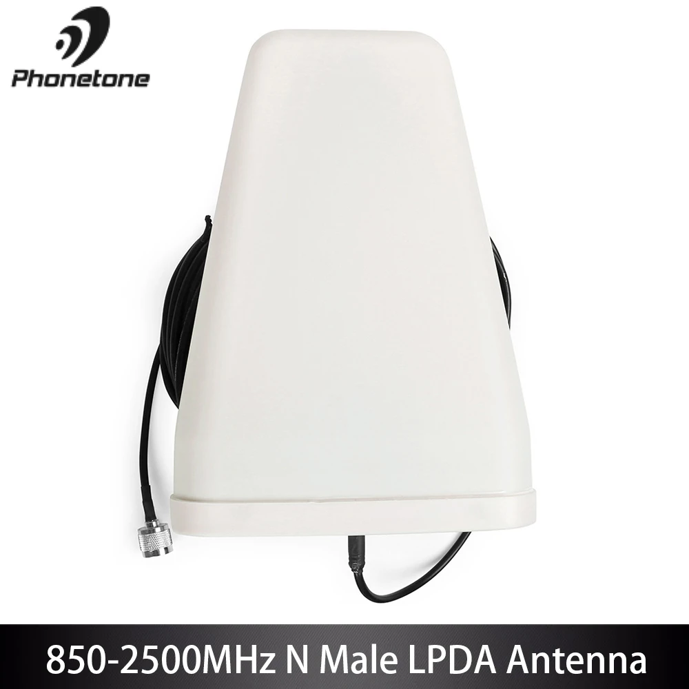 800-2500MHz Outdoor LPDA Antenna For Cell Phone Signal Booster Amplifier 10dbi GSM 3G Directional LTE&10m Cable N Male Connector