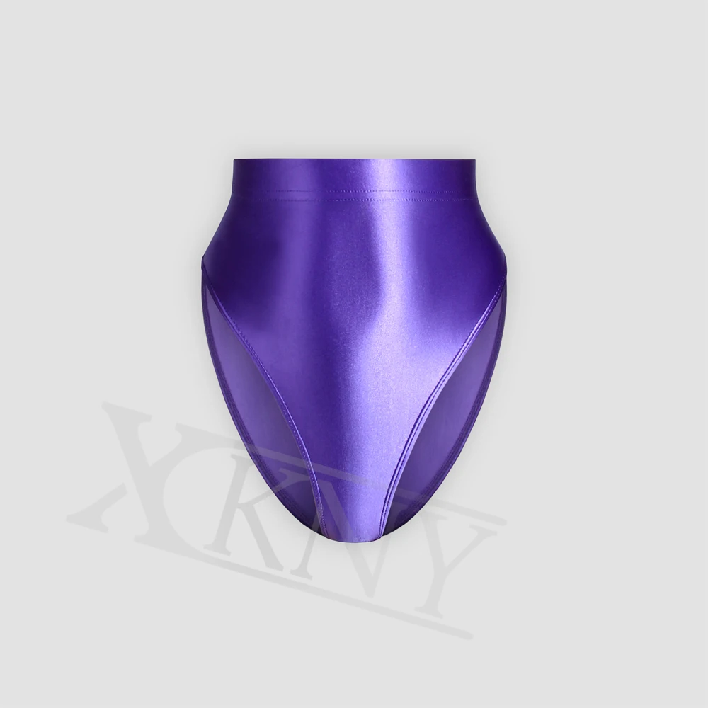 XCKNY satin Oily glossy shorts sexy solid lustrous pants bikini high waist tights can be worn outside glossy Sports underwear