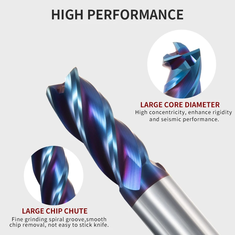 Tungsten Steel End Mill HRC 65 Carbide 4 Flute Flat End Mill cnc Turning Processing Tool Diameter 50-100mm Face Router