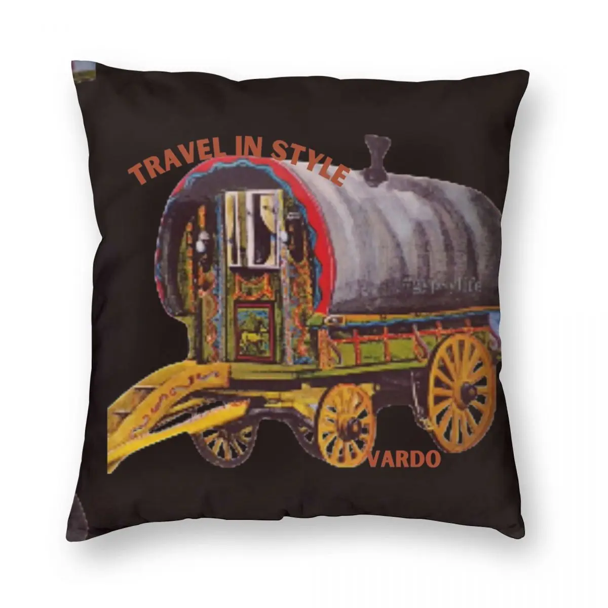 Romany Gypsy Traveller Vardo Bowtop Caravan Square Pillowcase Polyester Linen Velvet Creative Zip Decor Throw Pillow Case Bed