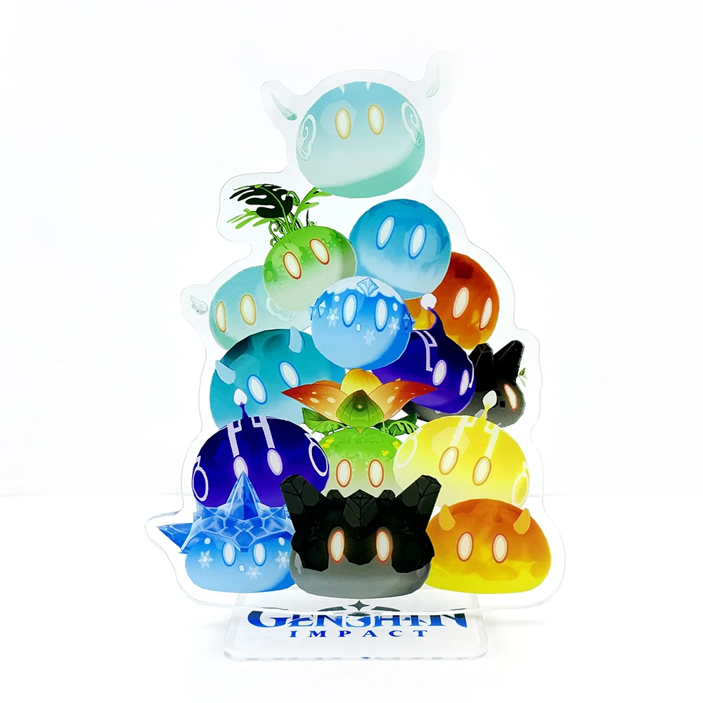 Genshin – figurines de monstres spéciaux, tour Slimes, Anemo, Cryo, électro, Hydro, Pyro, Dendro, en acrylique, décoration de gâteau