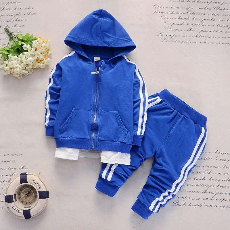 New Spring Autumn Baby Casual Tracksuit Children Boys Girls Zipper Hoodeis Pants 2Pcs/Set Kids Infant Cotton Clothing Sport Sets