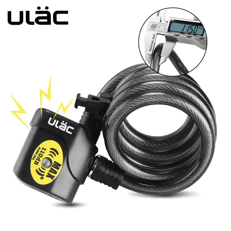 

Uillac Anti-Theft Bicycle Lock, 1200mm * 12mm, E-Bike Alarm Cable, MTB Racing, Fixed Gear, High Quality, 110dB