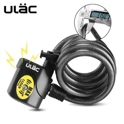 Uillac Anti-Theft Bicycle Lock, 1200mm * 12mm, E-Bike Alarm Cable, MTB Racing, Fixed Gear, High Quality, 110dB