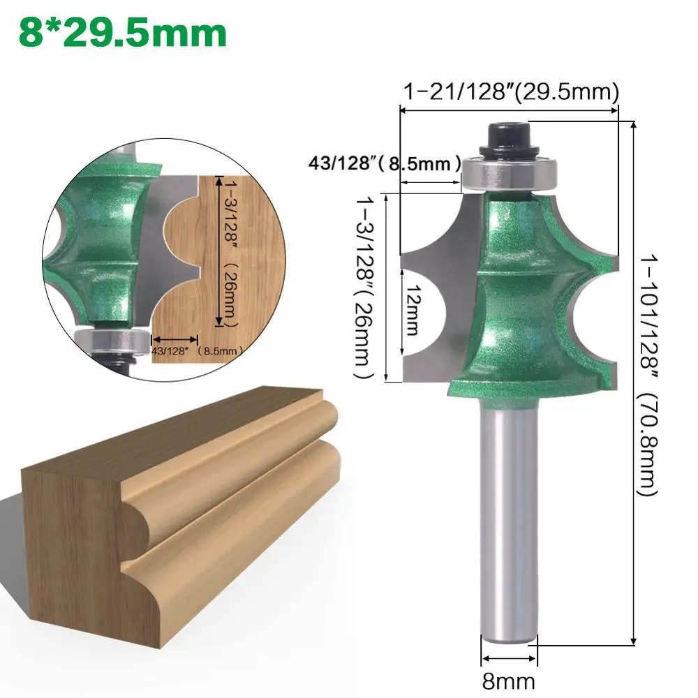 8mm Shank Drawing Line Router Bit for Wood With Bearing Woodworking Tools