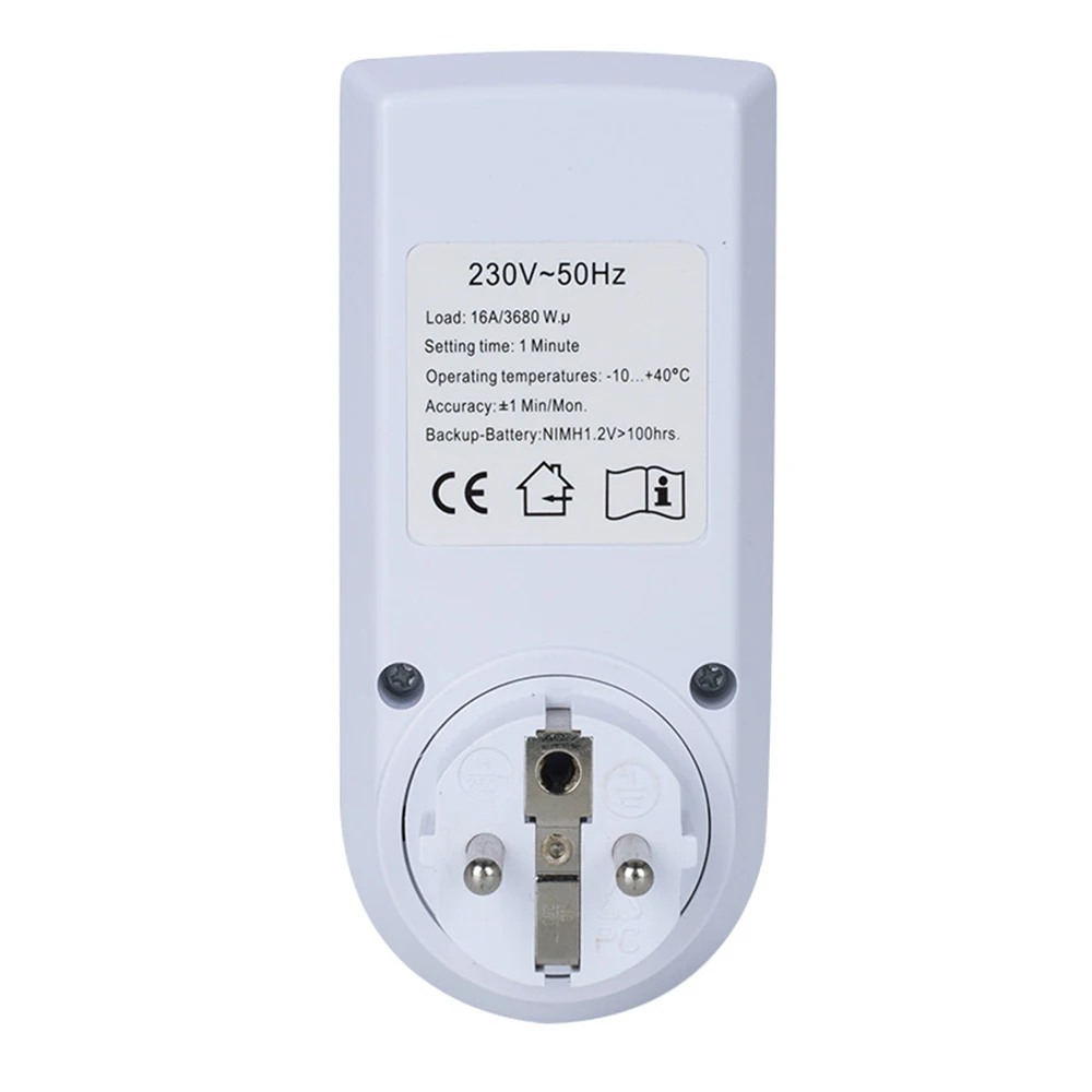 EU Electronic Digital Timer Switch US UK Plug Kitchen Timer Socket Outlet 230V 110V 16A 15A 12/24 Hour Programmable Timing