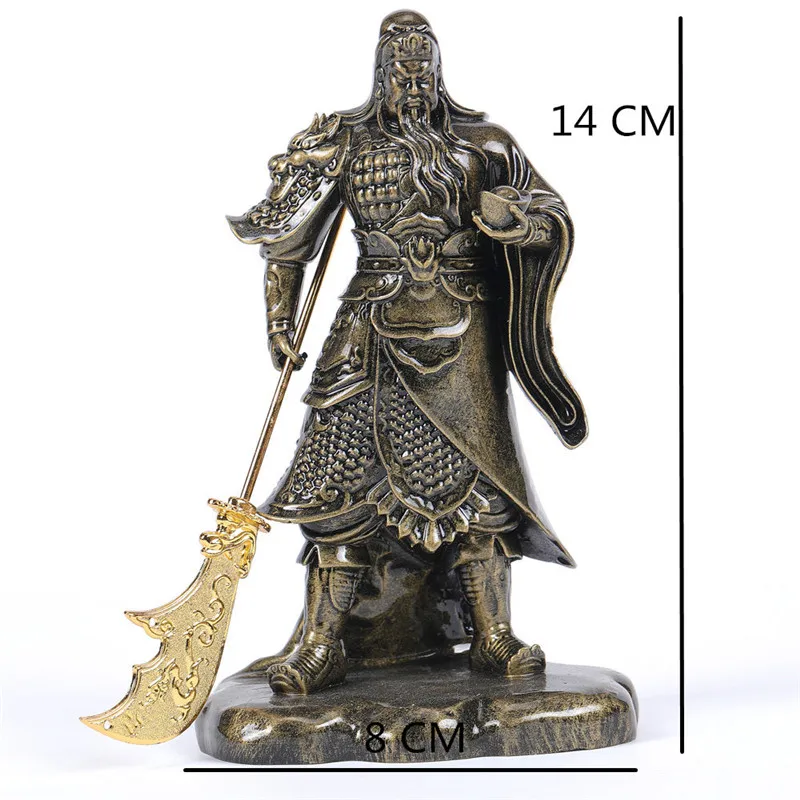 Chinese Feng Shui Guan Gong Buddha Statue Bronze Color Handmade Resin Crafts Big Buddha Sculpture Figurines Home Decoration