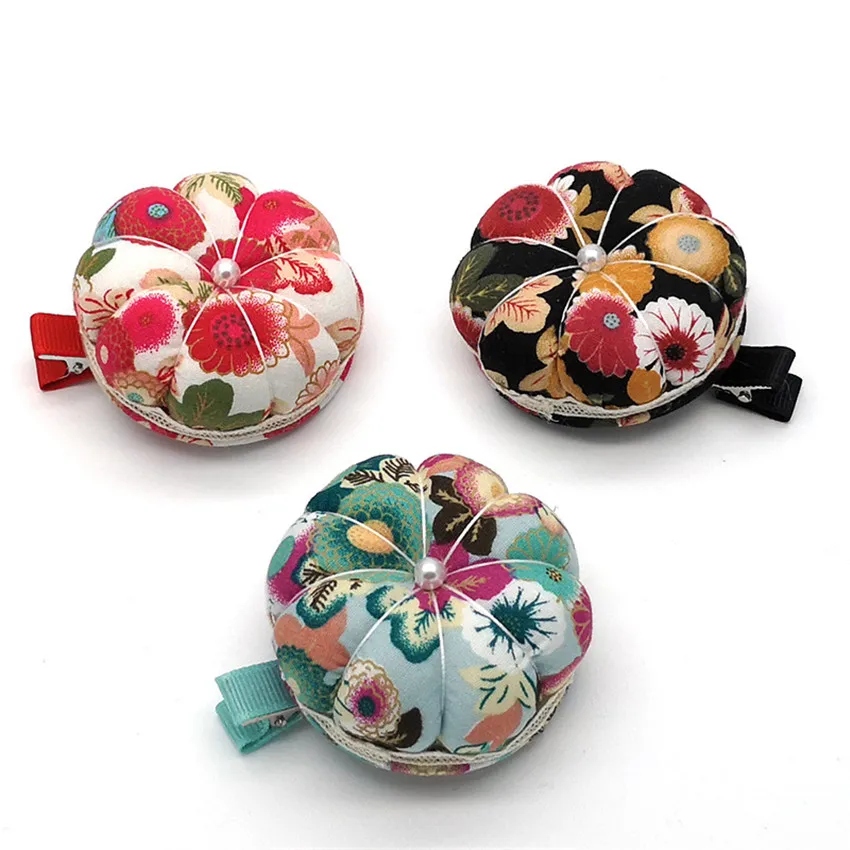 1PC Creative Pumpkin Pin Insert Bag Pins Cushion Portable Sewing Pincushion With Clip Home DIY  Pin Cushion Tools Accessories