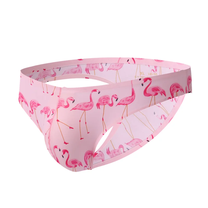 Ropa interior Sexy Gay sin costuras para hombre, calzoncillos con estampado de flores, bolsa con bulto, suspensorio de cintura baja, transpirable