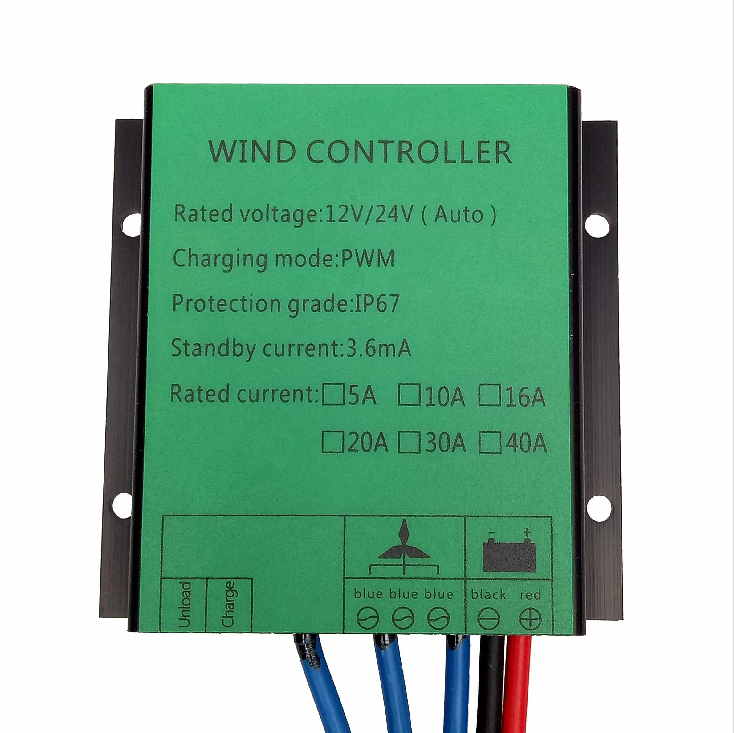 

100W~720W 10A/16A/20A/30A 12V/24V/48V PWM Wind Charge Controller For Wind Turbine Generator, 12V/24V Self-adaptive, Water Proof