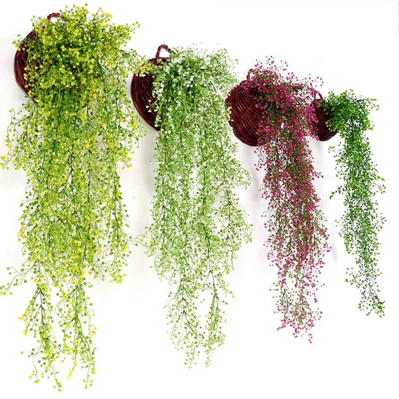 

120CM Simulation Admiralty Willow Artificial Fake Silk Flower Vine Hanging Wreath Green Plant Family Garden Wedding Decoration