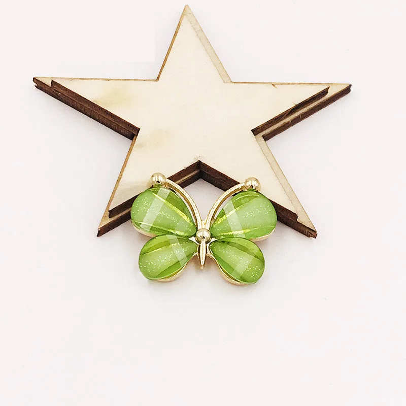 10 Stück/Los 2,2*2,8CM Harz-Legierung Flache Schmetterlingsknöpfe für DIY-Kleidungsapplikationen, Metall-Hochzeitsverzierung, Schmuck und Bastelarbeiten – Detail 9