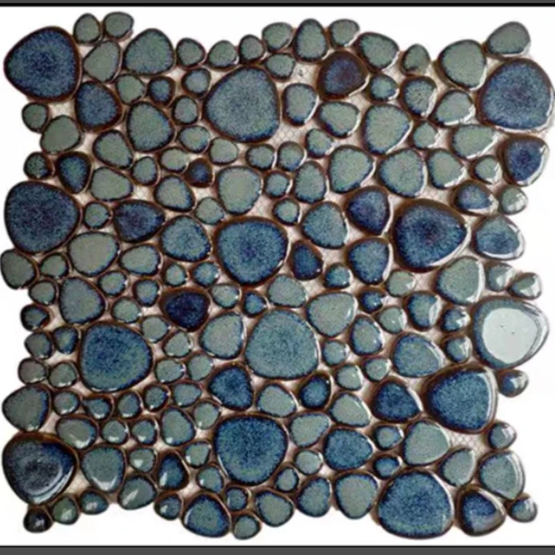 Lake Green  Pebble Glazed Ceramic Mosaic Tile fo Kitchen Shower Bathroom  Pool  Wall tile Garden floor tile, color lasting long