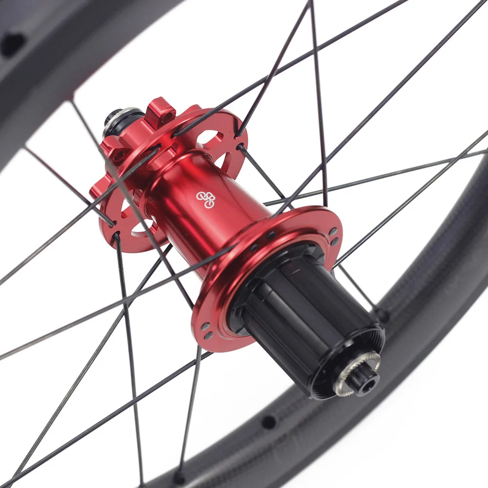 SILVEROCK-Roues en carbone SR38C, frein à disque pour Fnhon GUST K3plus, vélo pliant, jeu de roues de vélo urbain, 16 pouces, 305 ou 16 pouces, 3/8 pouces, 349 pouces