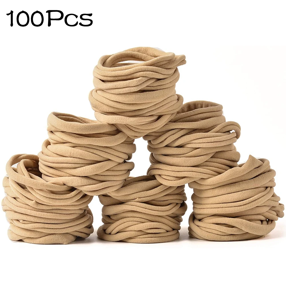 100pcs/lot Baby Girl Nylon Headband New Traceless Stretchy Thin Skinny Nylon Headbands For Kids Newborn Infant Hair Accessories