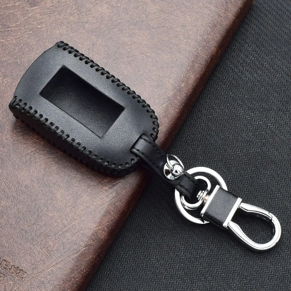 A92 Leather Car Key Case For StarLine A92 A94 A62 A64 A95 Two Way Car Alarm Remote Controller Cover LCD Transmitter Keychain Bag