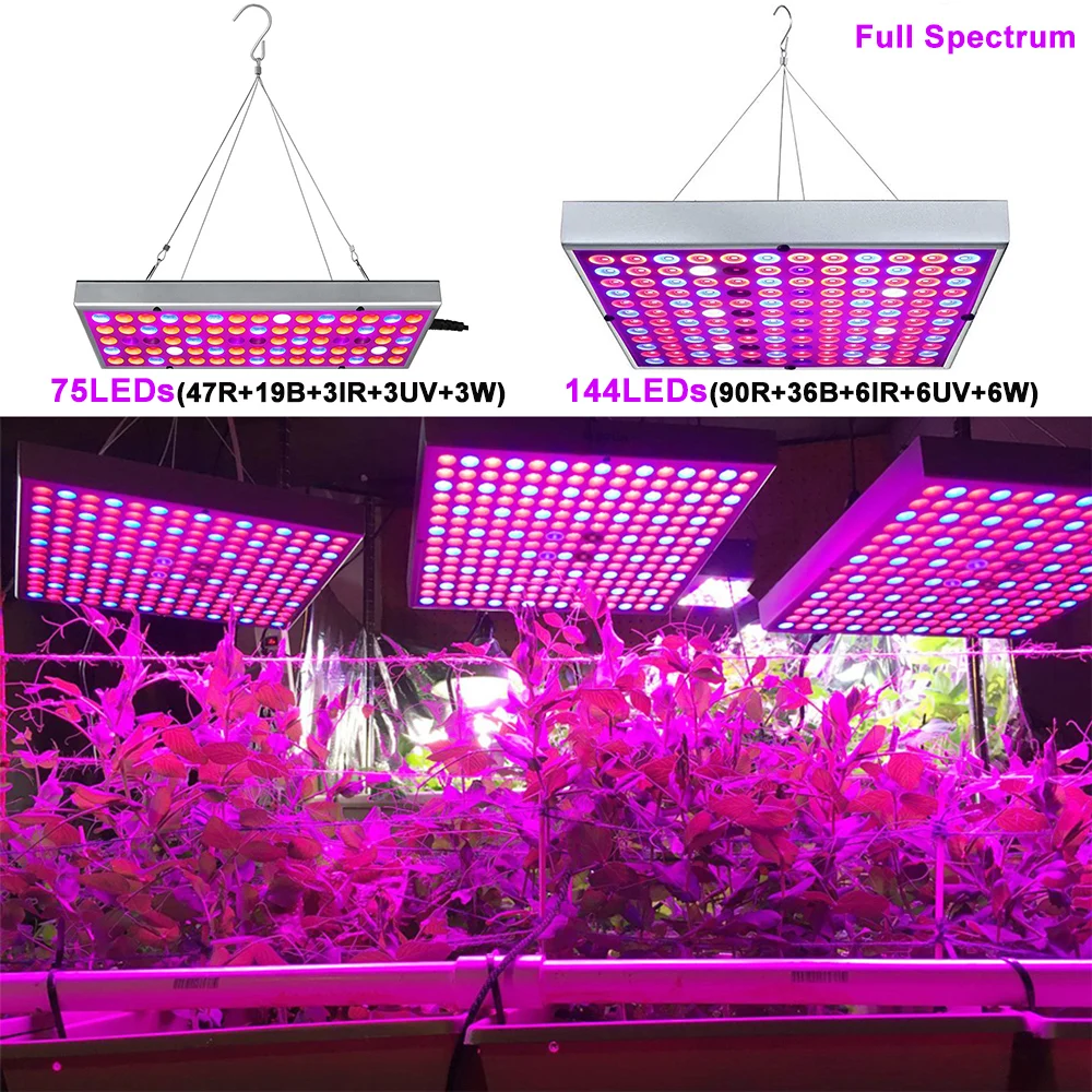 LED Grow Light Full Spectrum Panel Plant Light 25W 45W Lamp For Indoor Plants Seedlings Hydroponics Greenhouse Vege and Flower