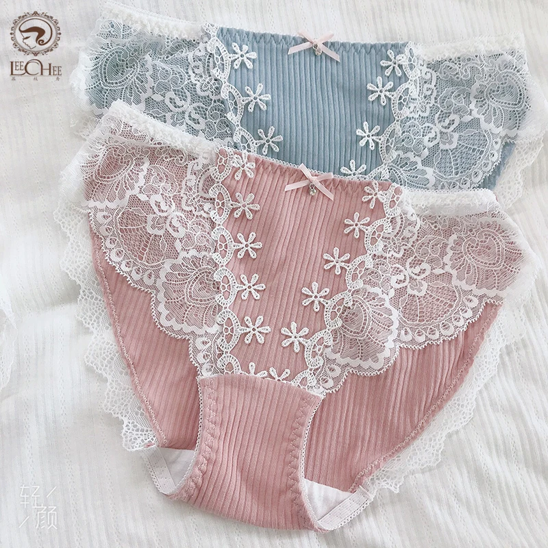 New Thread Cotton Briefs Women Lovely Jacquard Middle Waist Panties Ladies Seamless Lait Soie Underwear Lingerie Underpants Cute