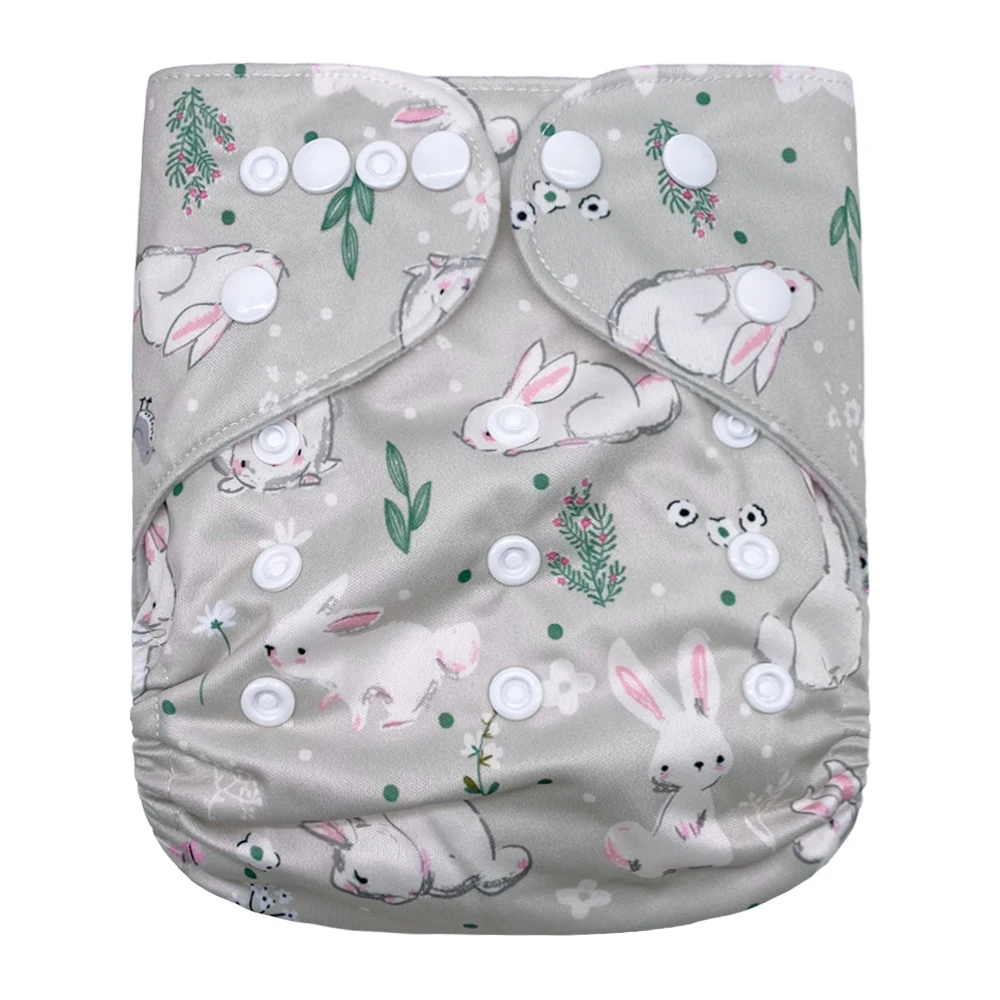 Dotoo Whale Print Washable Adjustable Pocket Diaper Double Row Snaps Cloth Nappy For 3-15KG Baby