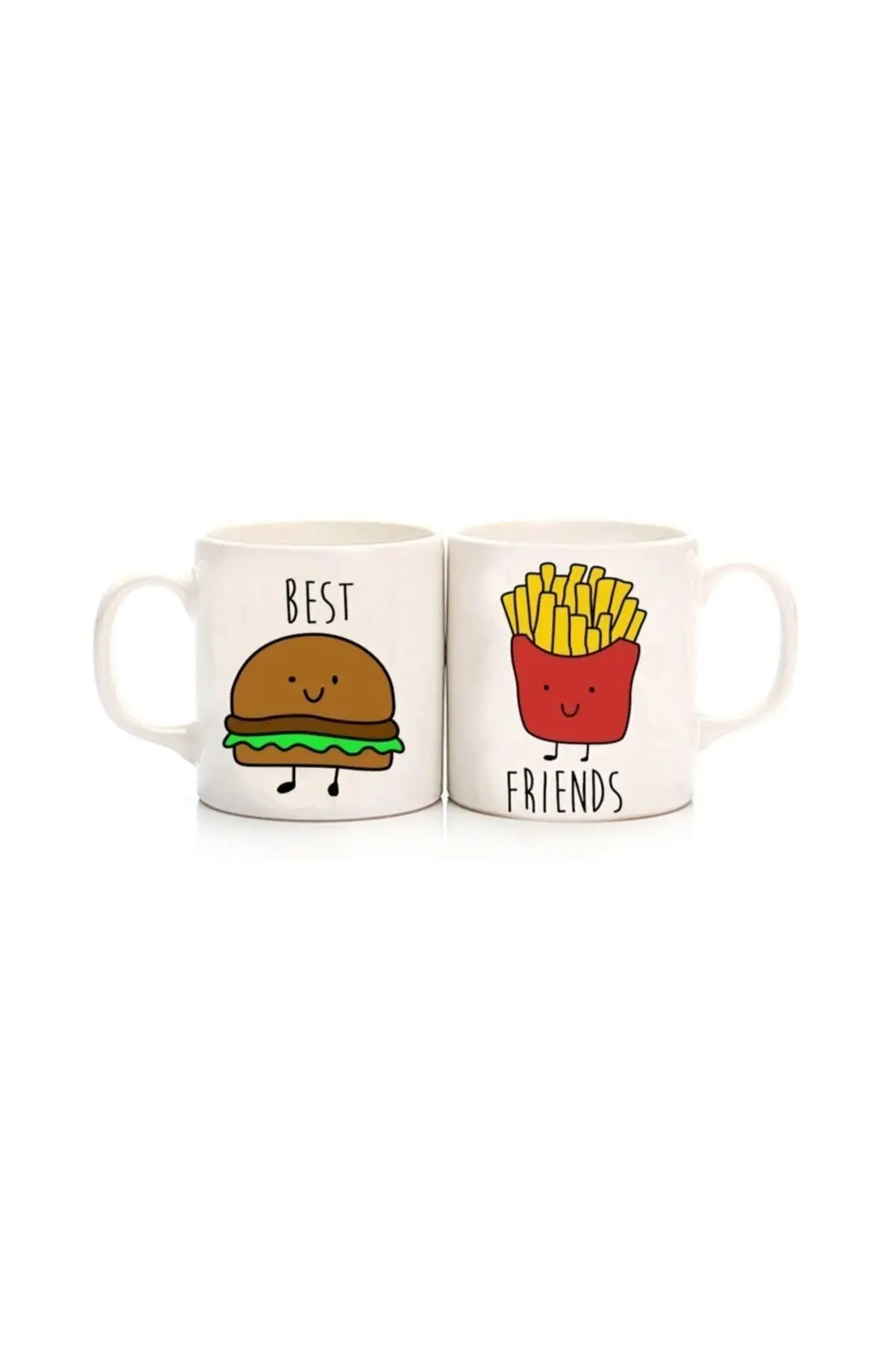 Tazas de porcelana con diseño de mejores amigas y hamburguesas, productos para té y café, oficina y decoración del hogar, termos cálidos