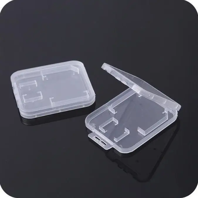 2000pcs Sd Tf Card Case Box Transparent Standard Sd Sdhc Memory Card Case Holder Box Storage Carry Storage Box Wholesale