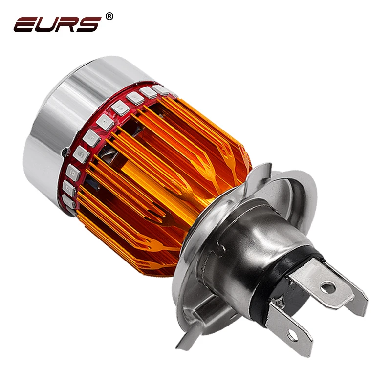 2pcs H4 LED Motorcycle Headlight Bulb HS1 LED Moto Scooter Light Hi/Lo with Angel eye Motor Bike Headlamp led car lights 12V 24V
