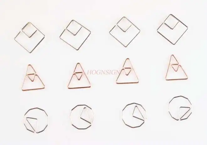 12pcs Rose Gold Geometric Paper Clip Paper Clip Cartoon Paper Clip Paper Clip Shape Pin