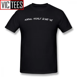 Mens American Horror Story T Shirts NORMAL PEOPLE SCARE ME T-Shirt Basic Awesome Tee Shirt 100% Cotton Oversized Tshirt