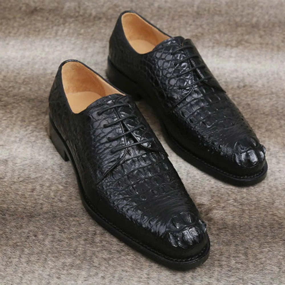 eyugaoduannanxie crocodile   Men dress shoes   handmade leather sole high-end custom business men shoes  male formal shoes