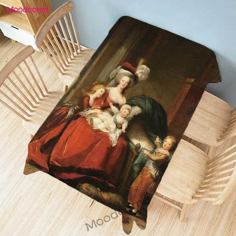 Dutch Rembrandt World Famous Oil Painting Night Watch Wall Tapestry Waterproof Linen Tablecloth Decorative Table Desk Cloth Art