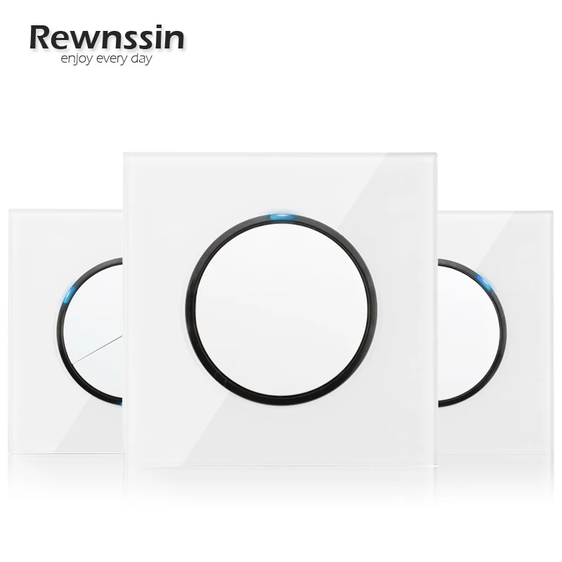 86 Type Wall Switches White Glass Panel With LED,1 2 3 4 Gang 1 2 Way Random Click Light ON / OFF,220V 16A Power Button Switches