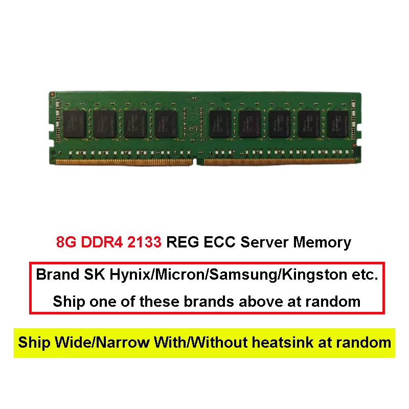 8G DDR4 Regular Memory Modules RAM 16G DDR4 2400MHz REG ECC DDR4 32G Memory Sticks 8G Server Memory Computer Accessories Supply