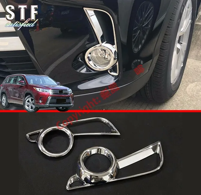 

ABS Chrome Front Fog Light Cover Trim For Toyota Highlander 2018 2019 Car Accessories Stickers W4