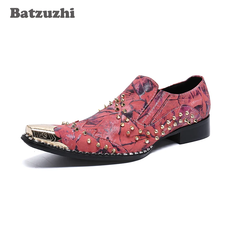 

Batzuzhi Leather Men Dress Shoes Punk Shoes Men Fashion Rivets for Men's Party and Wedding Zapatos Hombre, Big Size US6-12