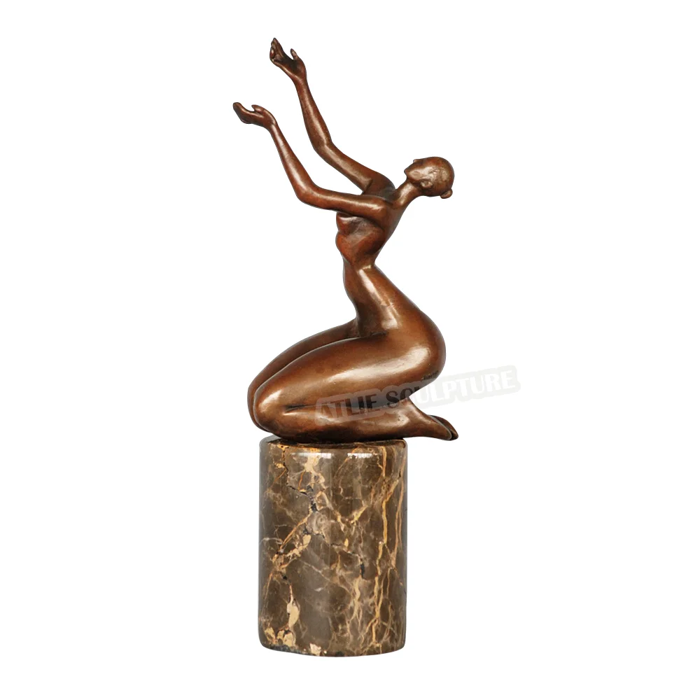 Abstract Sculpture Relax Mind Nude Female Statue Modern Art Young Woman Figurine for Indoor Decoration