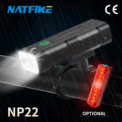 NATFIRE 10Hours Long Lasting Bike Light LED NP22 USB Rechargeable Bicycle Front Headlight Rear Bicycle Light MTB Super Bright