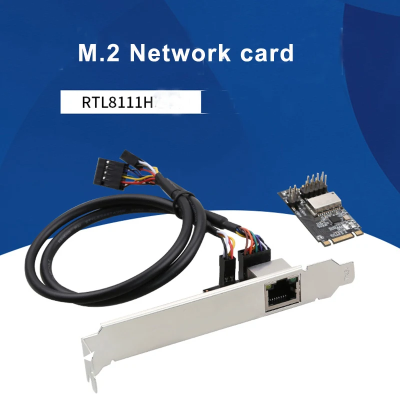 

NEW M.2 B-Key M-key to RJ45 Ethernet Network Adapter Card with RTL8111H 10/100/100Mbps lan to ngff