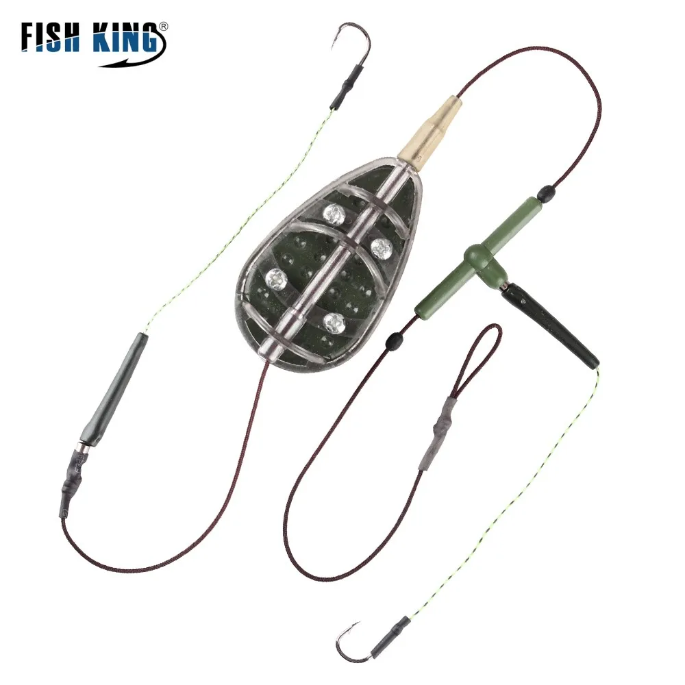 FISH KING 30g-100g stal wysokowęglowa metalowy hak do podajnika karpia przynęta na ryby klatka linia grupa sztuczne przynęty akcesoria