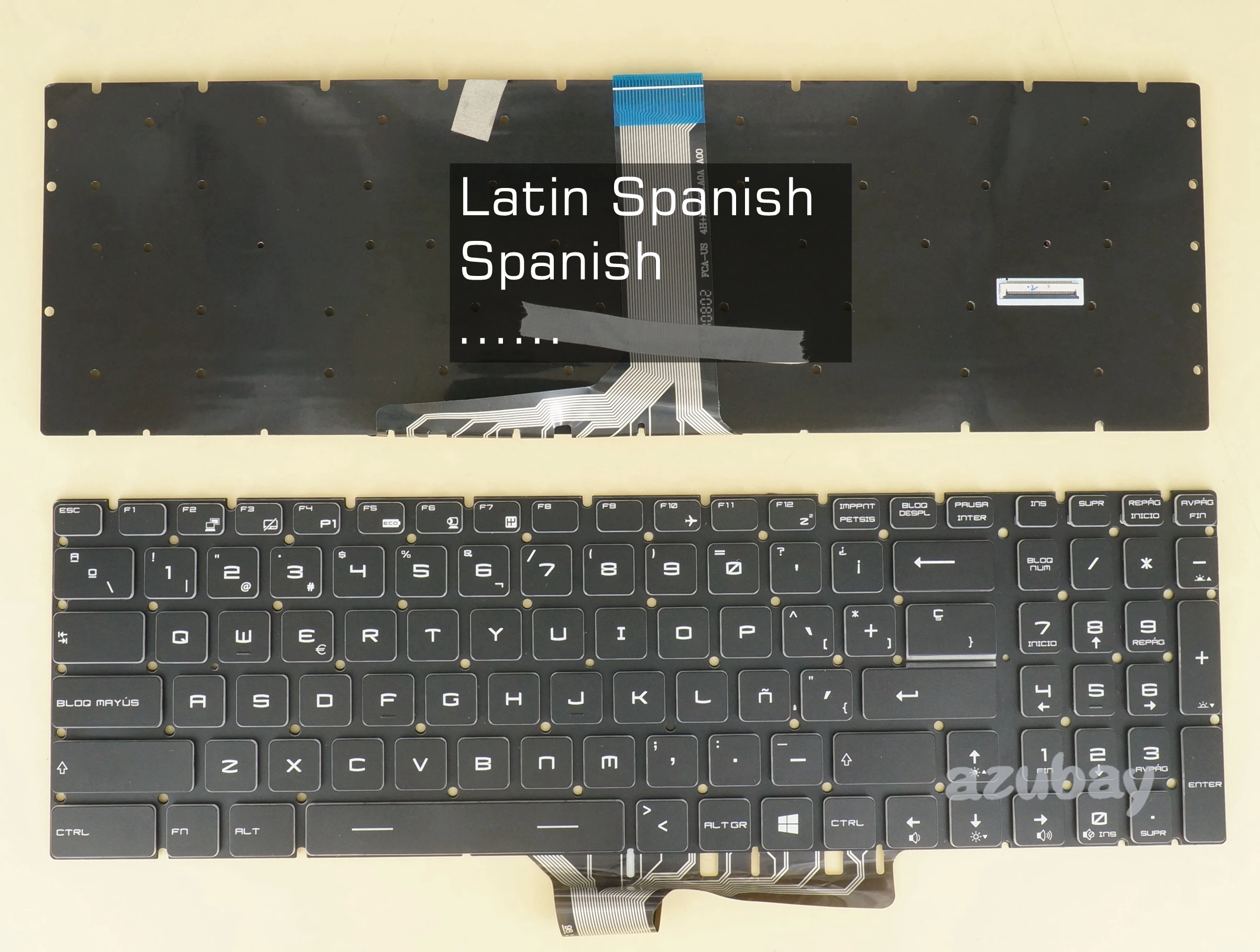 Teclado Espanhol Latino para Msi Ge63 Ge73 7rc 7rd Ge63vr Ge73vr 7re 7rf Raider Per-key Rgb Retroiluminado