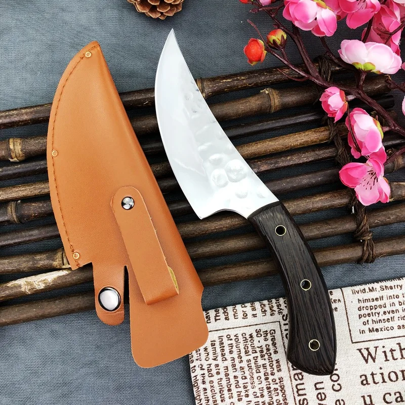 ножи кухонные Forged Butcher Knife Stainlesss Steel Serbian Kitchen Knife for Meat Bone Fish Fruit Vegetables Boning Chef Knife