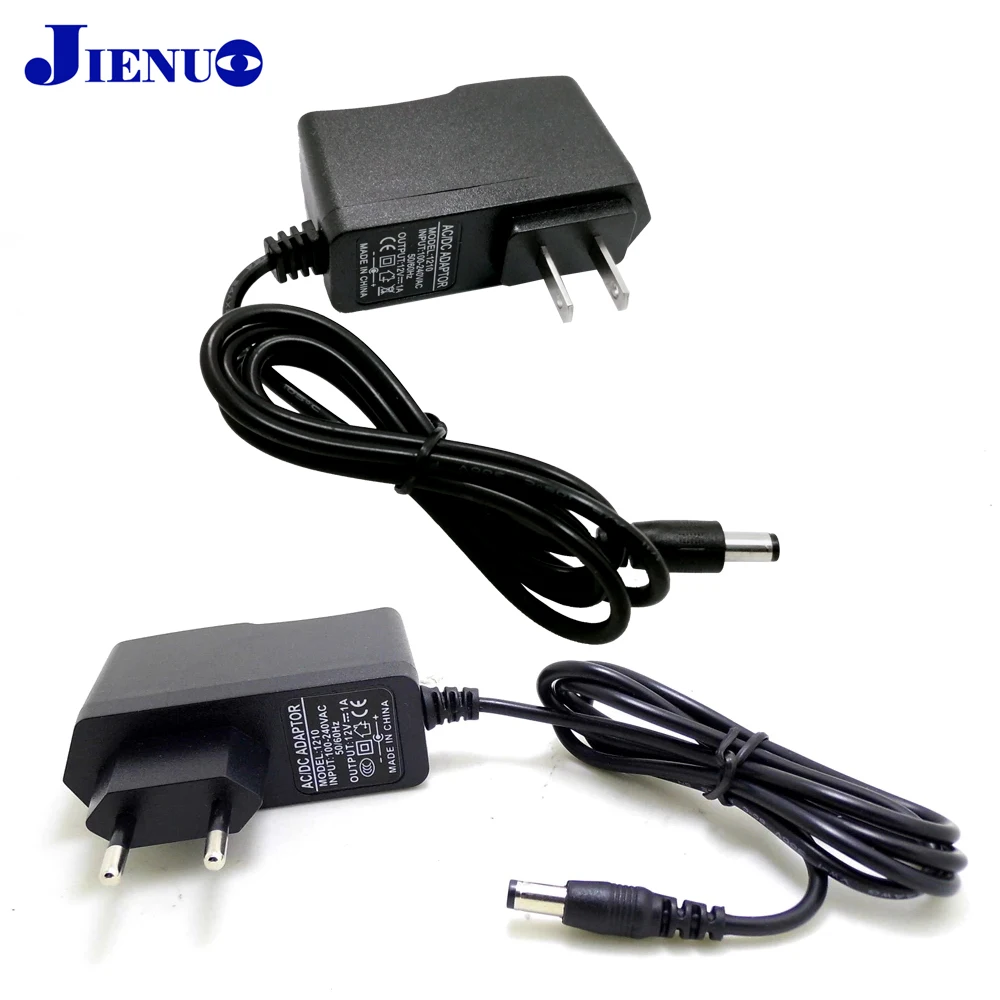 

JIENUO US Plug AC/DC Power adapter EU charger Power Adapter for CCTV IP Security Surveillance Camera AC 100-240V DC 12V 1A