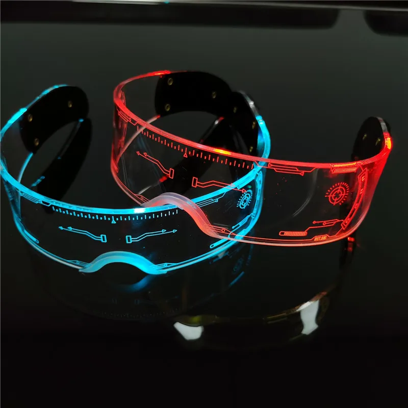 5Pcs Upgrade Led Colorful Luminous Glasses 7 Color Light Up Visor Goggles Eyeglasses Rave KTV Party EyeWare Bar Festival Decor