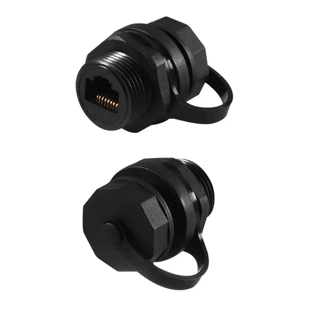 CAT 6 RJ45 экранированный промышленный Панель Монтажная Перемычка питания через переходник с IP67 Водонепроницаемый/пыли Кепки Ethernet LAN Кабельный разъем